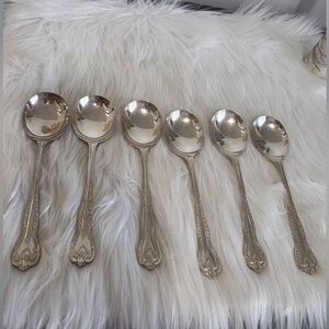 Vintage Classic Silver-plated Soup/Stew Spoons x6